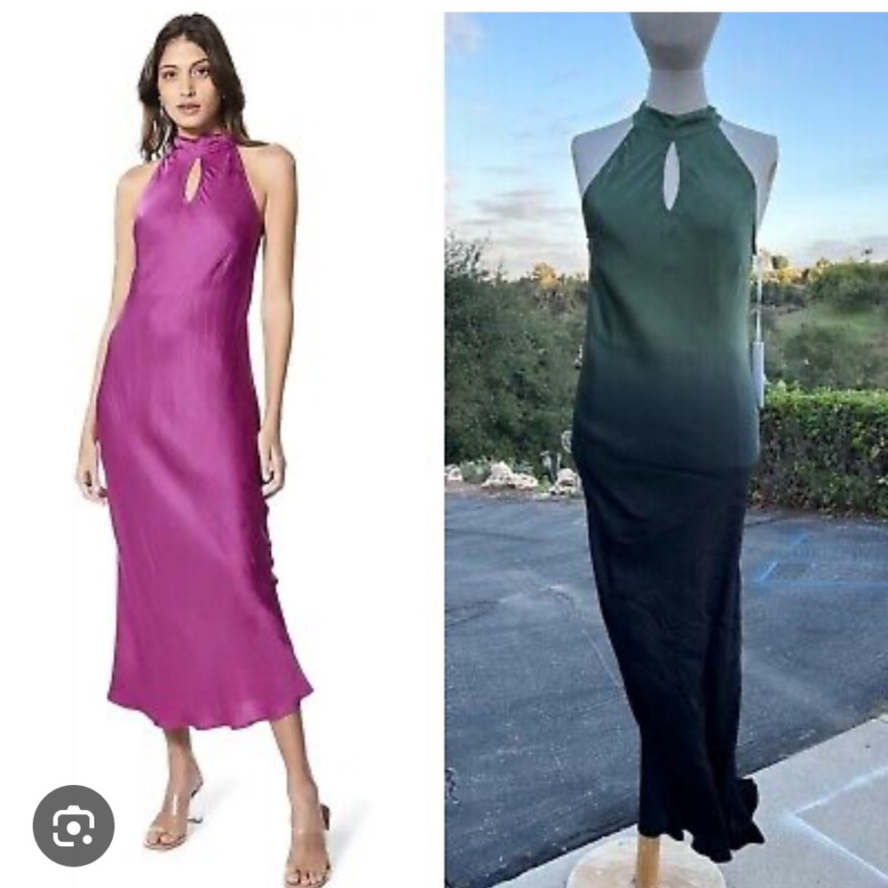 NWT young fabulous and broke green ombré midi dress